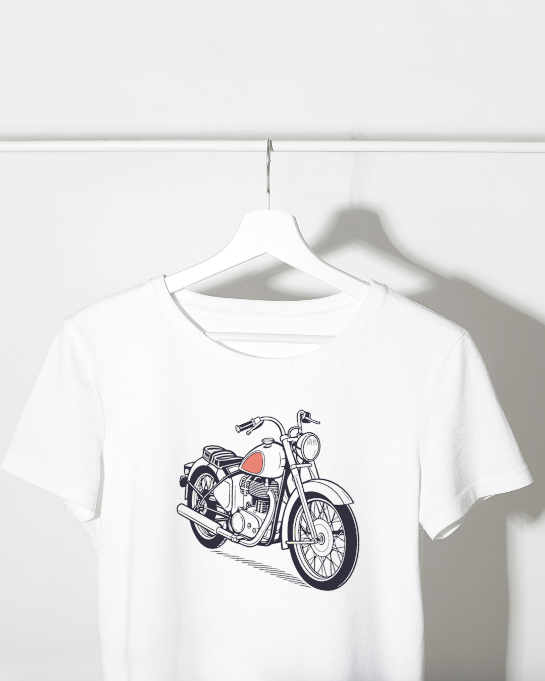 T-shirt vintage avec illustration de moto rétro