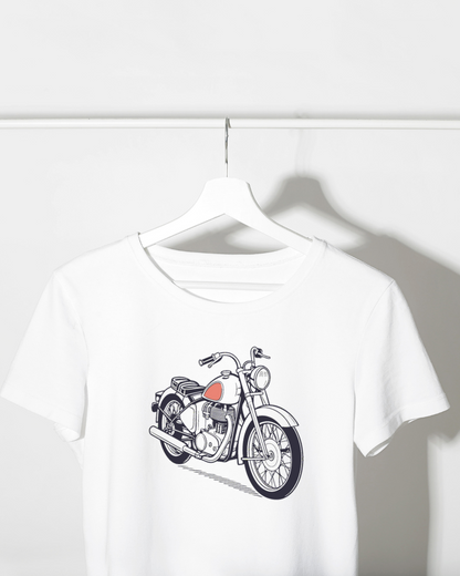 T-shirt vintage avec illustration de moto rétro