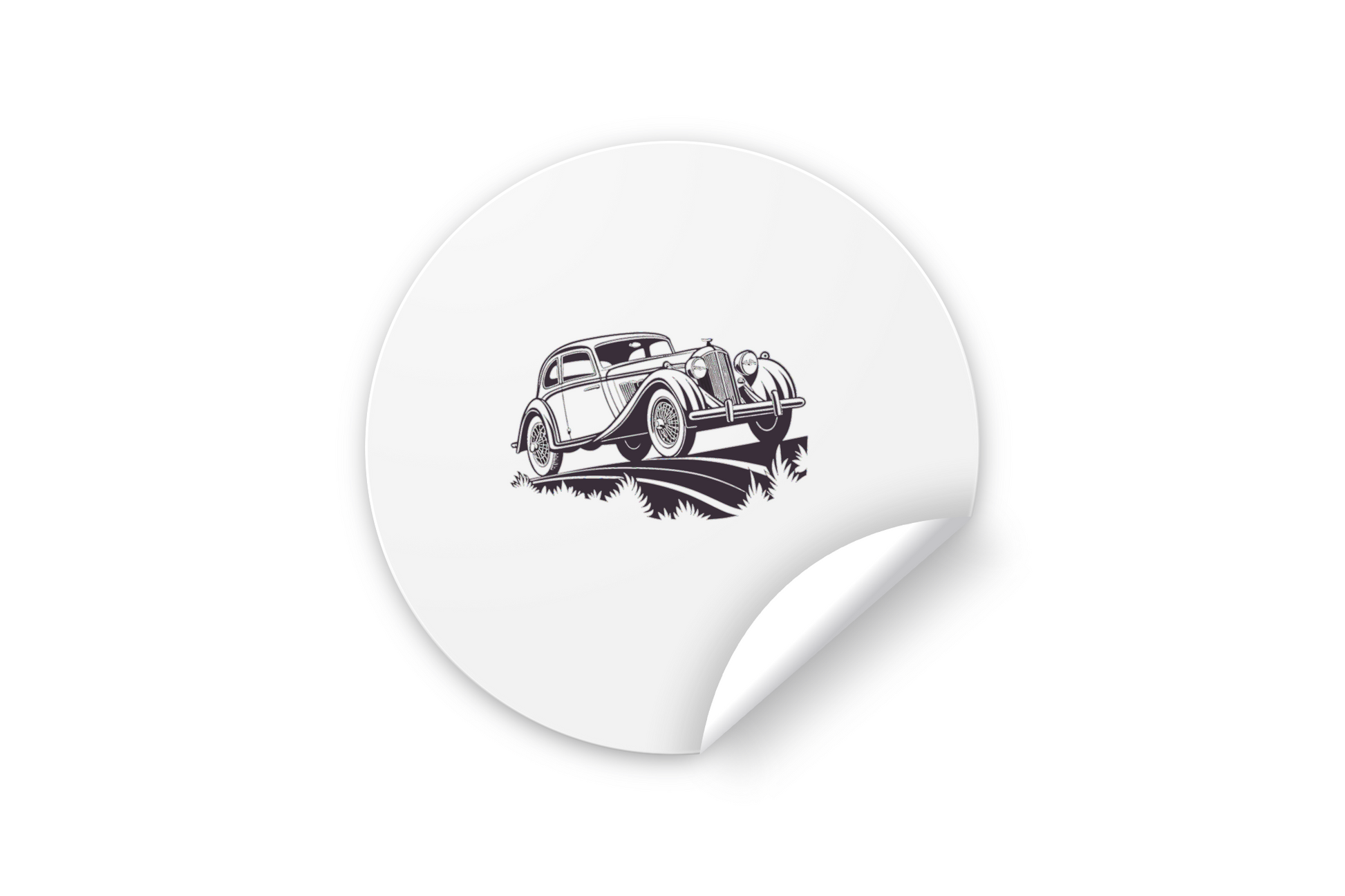 Sticker de voiture rétro pour personnalisation d'objets et surfaces.