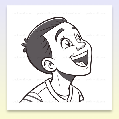 Illustration de garçon heureux en style ligne claire, usage éducatif et créatif