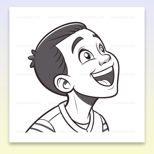 Illustration de garçon heureux en style ligne claire, usage éducatif et créatif