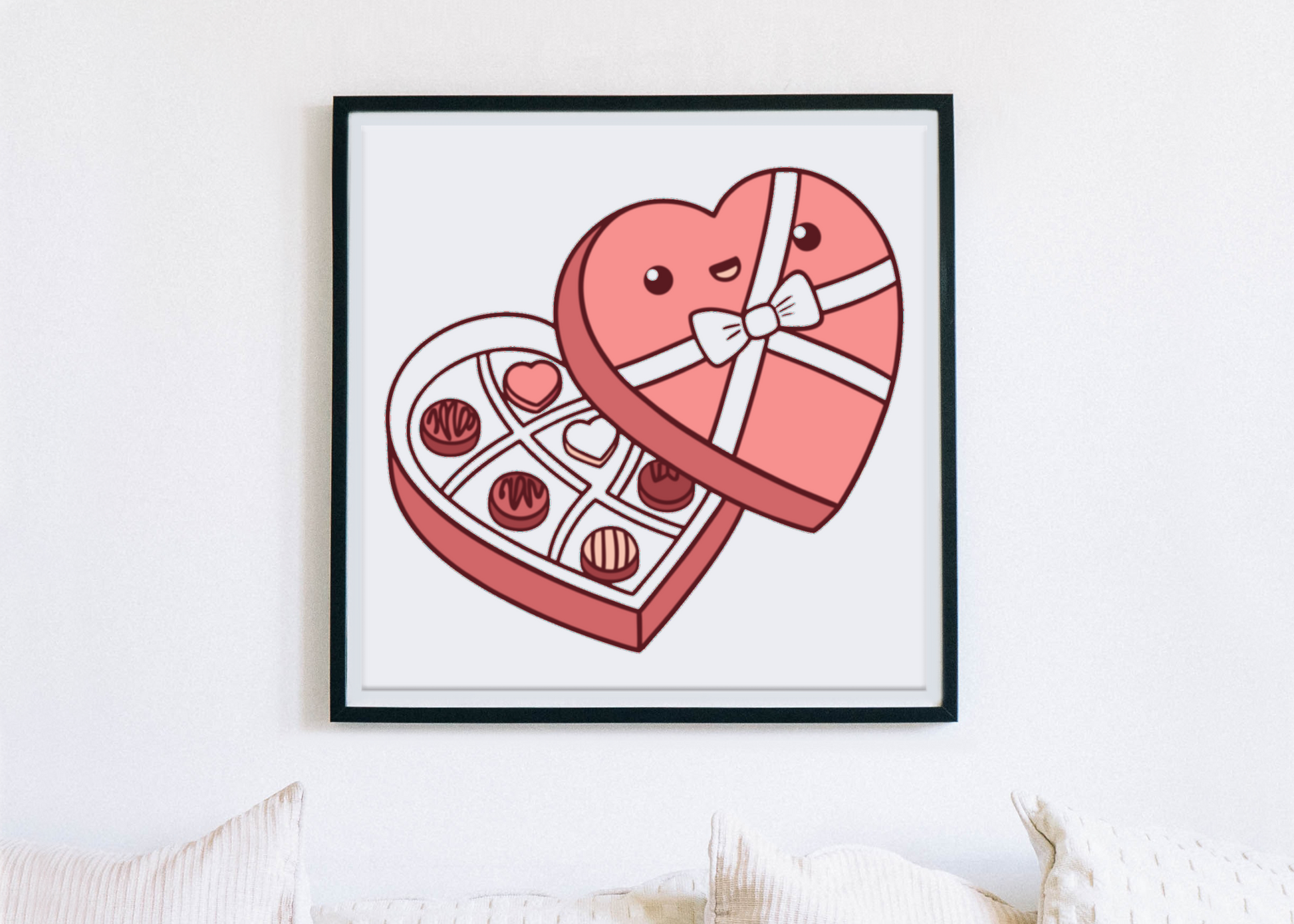 Cadre décoratif avec motif chocolat romantique