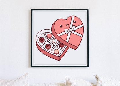 Cadre décoratif avec motif chocolat romantique