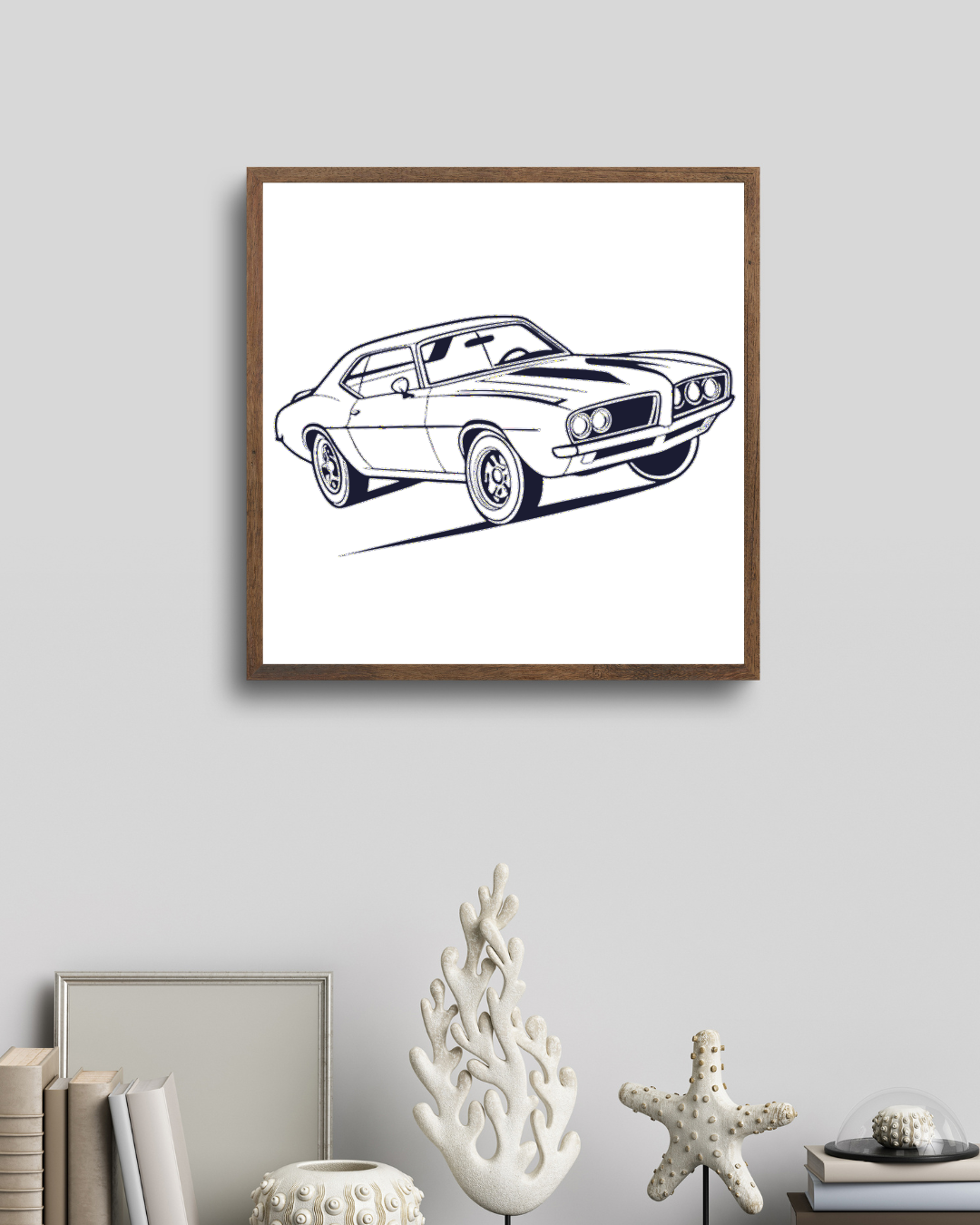 Cadre avec Pontiac Firebird 1969 pour décoration