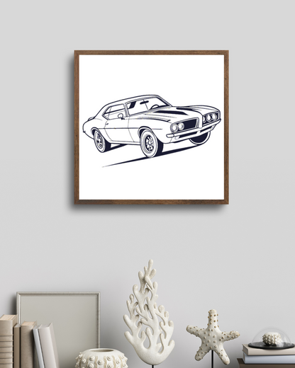 Cadre avec Pontiac Firebird 1969 pour décoration