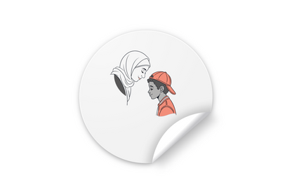 Sticker avec une icône ornementale symbolisant un lien familial raffiné