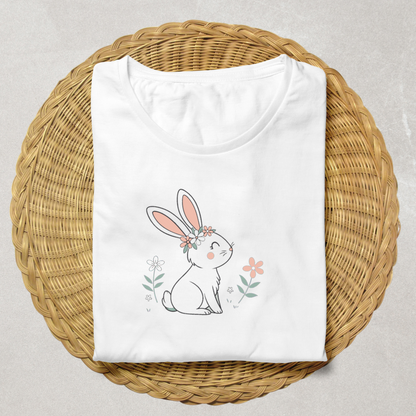 T-shirt avec design de lapin pastel au style bucolique printanier