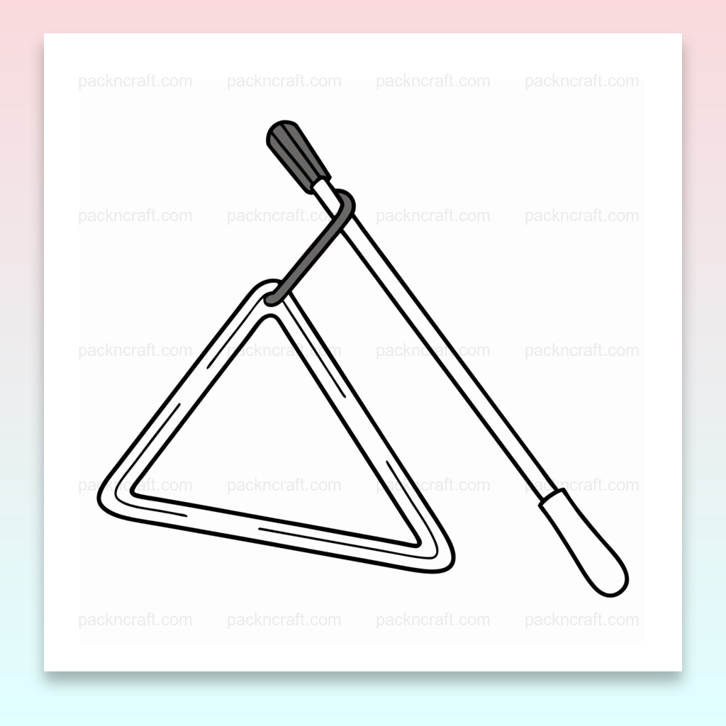 Illustration minimaliste d'un triangle musical pour projets créatifs et éducatifs