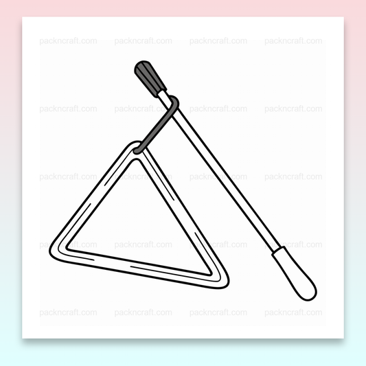 Illustration minimaliste d'un triangle musical pour projets créatifs et éducatifs