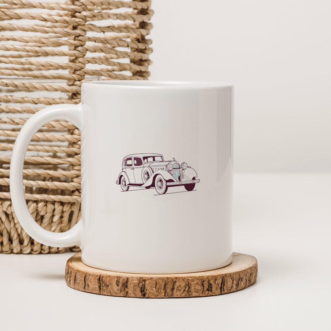 Art numérique de voiture Packard Eight 1930 sur mug rétro