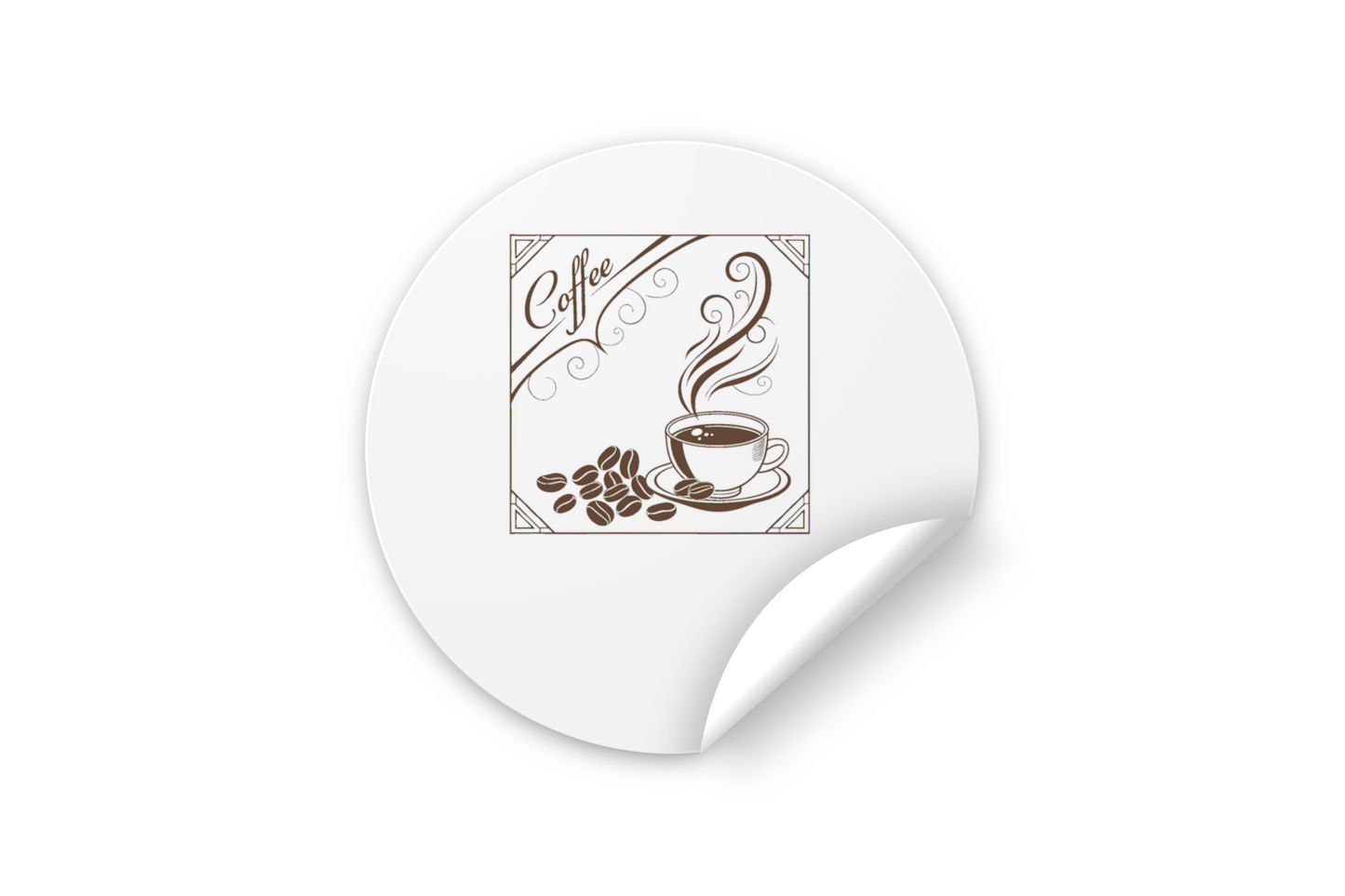 Sticker de café vintage, style rétro unique