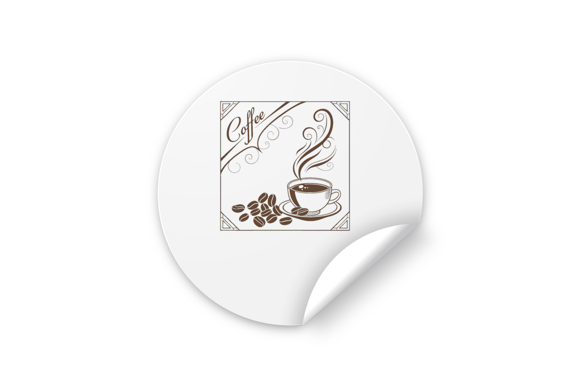 Sticker de café vintage, style rétro unique