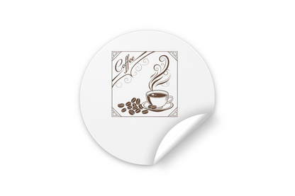 Sticker de café vintage, style rétro unique