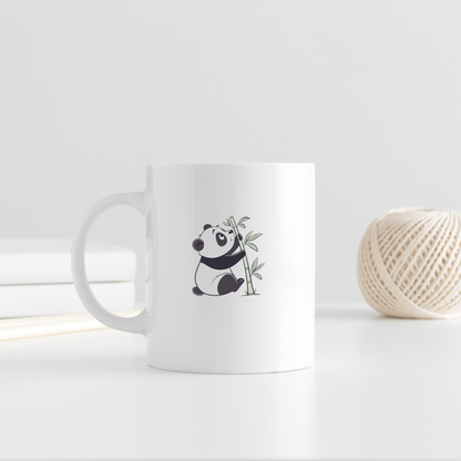 Mug avec panda cartoon grimpant nature dans un style illustratif amusant