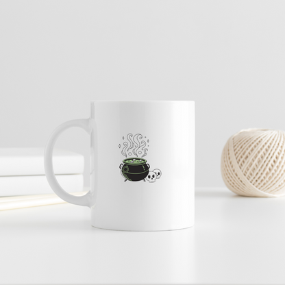 Mug illustré avec un chaudron bouillonnant pour Halloween ambiance enchantée