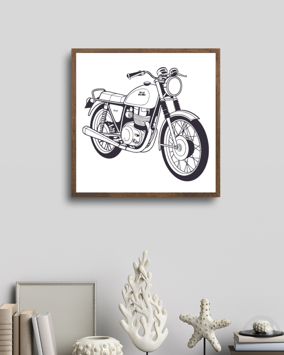 Cadre mural Honda CB450, ajout élégant à votre déco intérieure vintage.