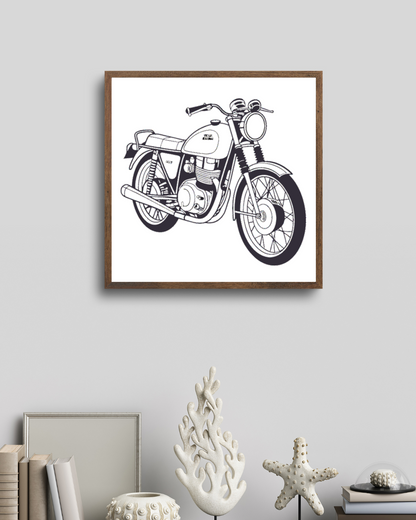 Cadre mural Honda CB450, ajout élégant à votre déco intérieure vintage.