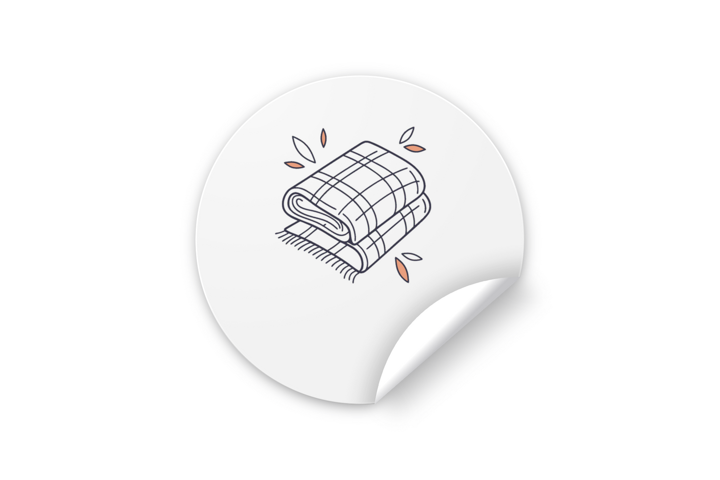 Sticker sur fond blanc avec icône doodle d'une écharpe automne cosy enroulée