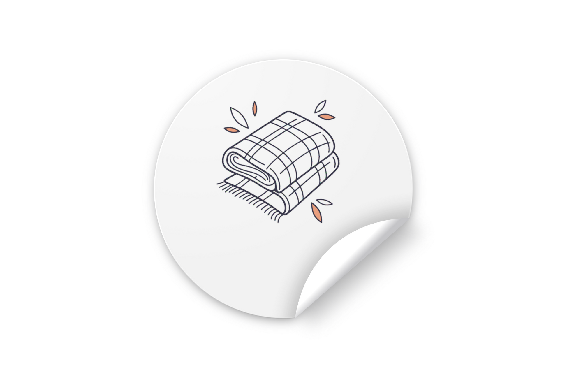 Sticker sur fond blanc avec icône doodle d'une écharpe automne cosy enroulée