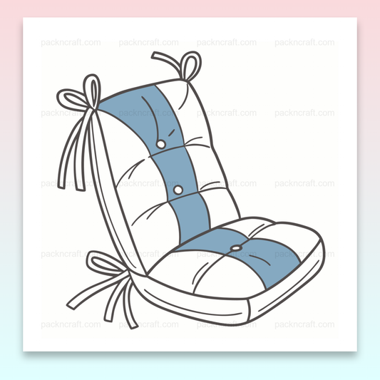 Illustration d'un coussin relaxant en style pastel pour décoration confort.