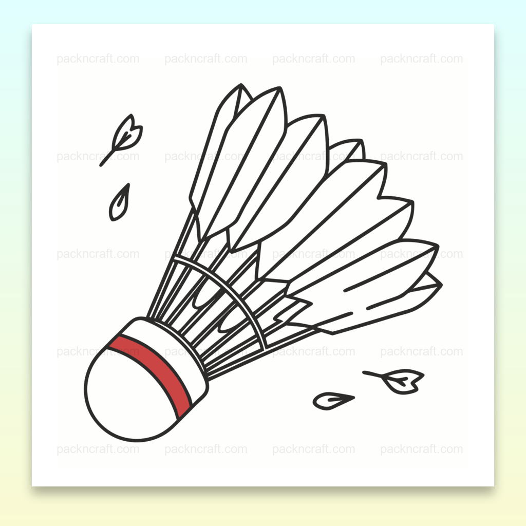 Volant de badminton en plein vol style minimaliste, idéal pour projets DIY sportifs.