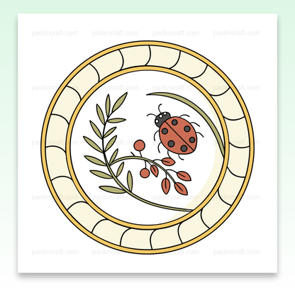 Illustration vectorielle d'une coccinelle sur une branche florale, idéale pour projets créatifs.