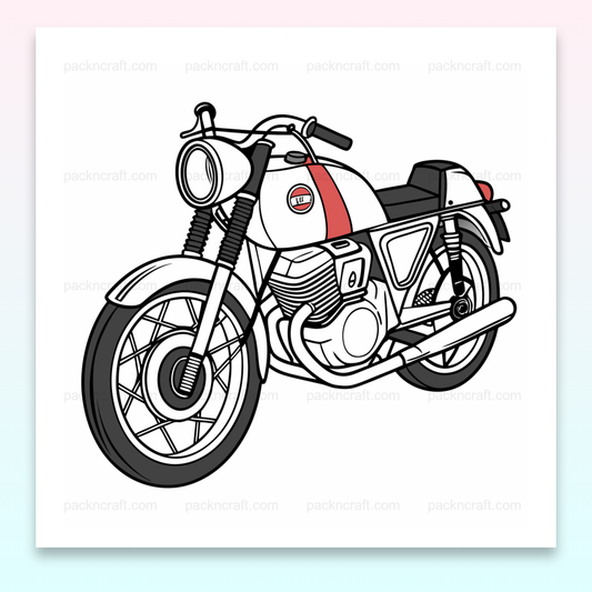 Art numérique de moto classique, idéal pour déco intérieure.