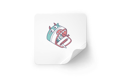 Sticker représentant un monstre coloré au design amusant pour personnalisation scolaire