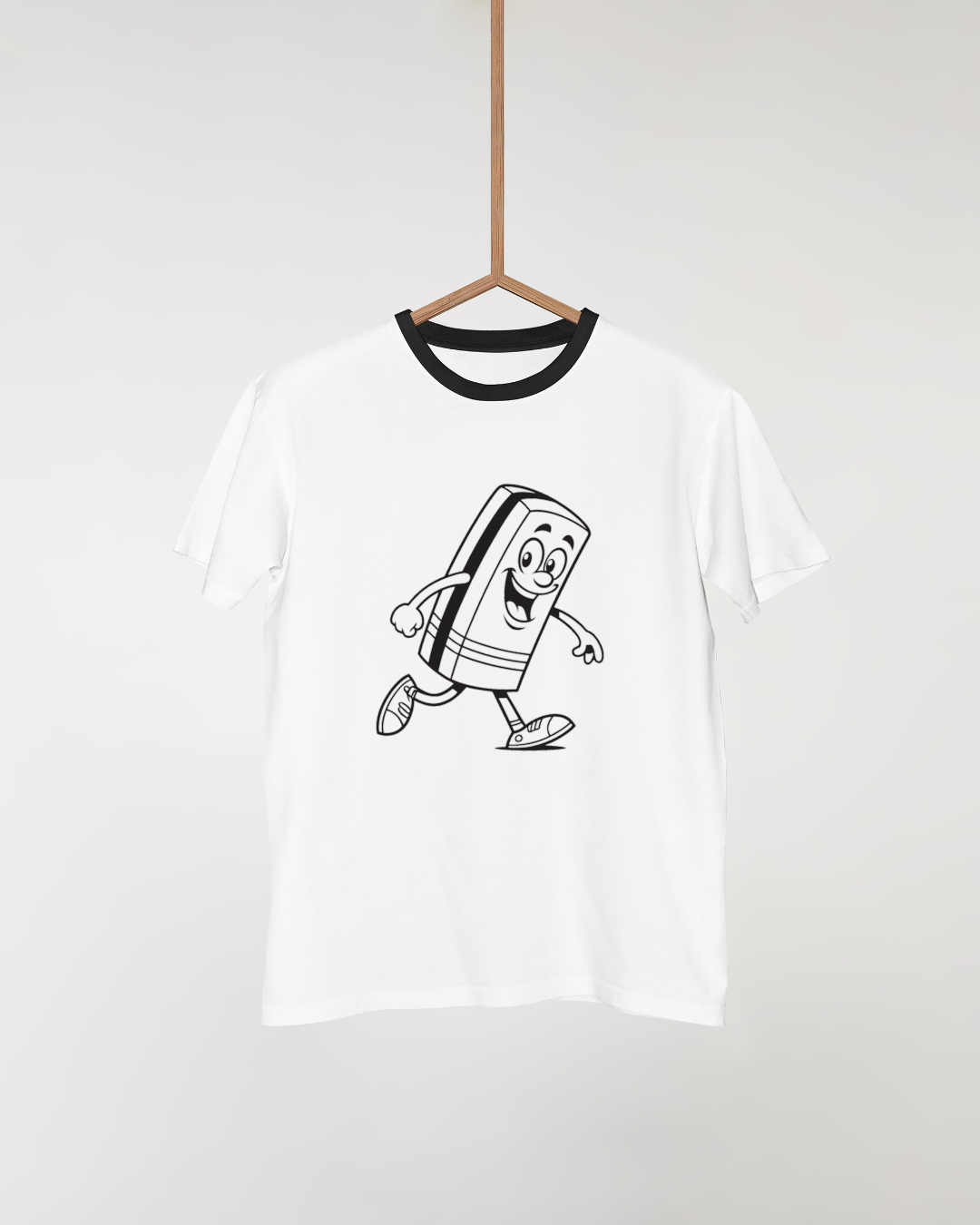 T-shirt amusant avec décoration numérique gomme joyeuse promène style minimaliste