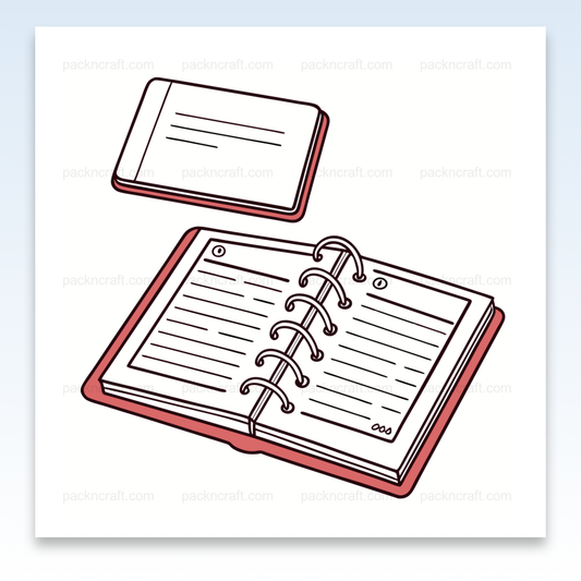 Carnet d'organisation ouvert, design minimaliste en SVG pour planification et papeterie