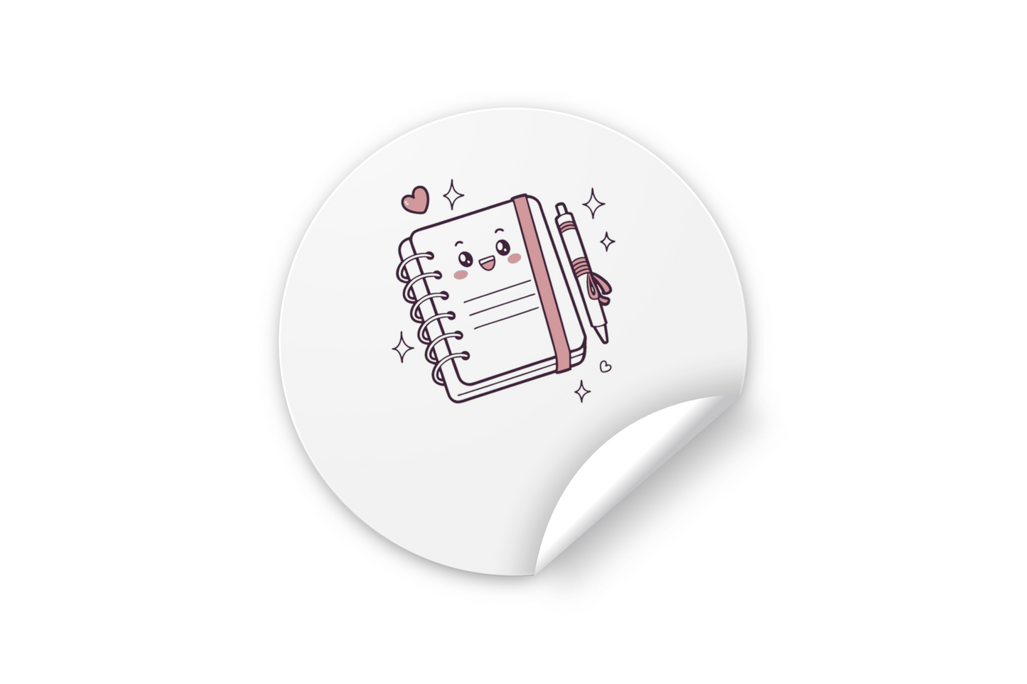 Sticker coloré école avec cahier au style pastel et élément graphique joyeux