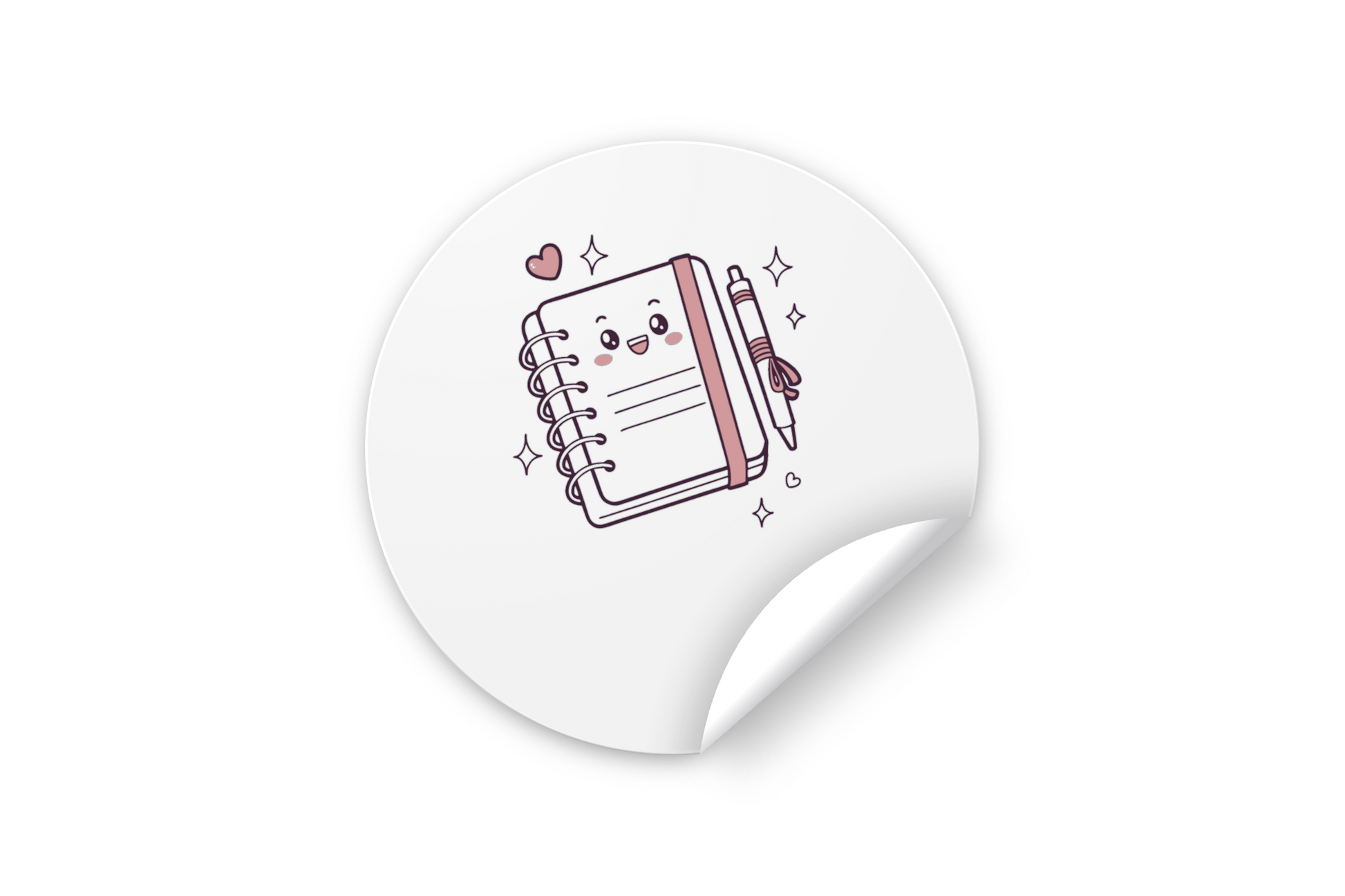 Sticker coloré école avec cahier au style pastel et élément graphique joyeux
