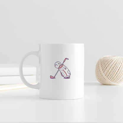 Mug avec balle de golf souriante au style pastel amusant