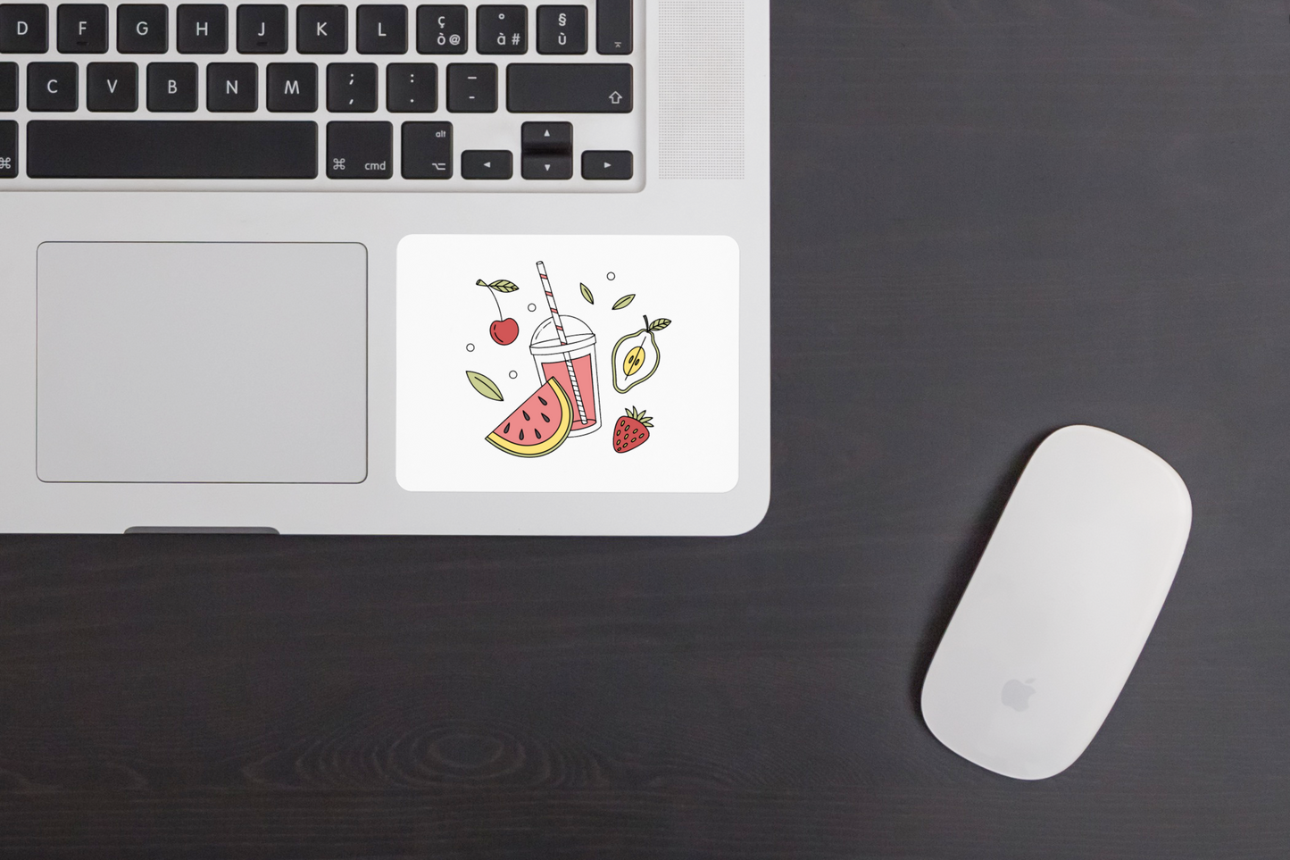 Sticker au style doodle avec icône de boisson fruitée et rafraîchissante