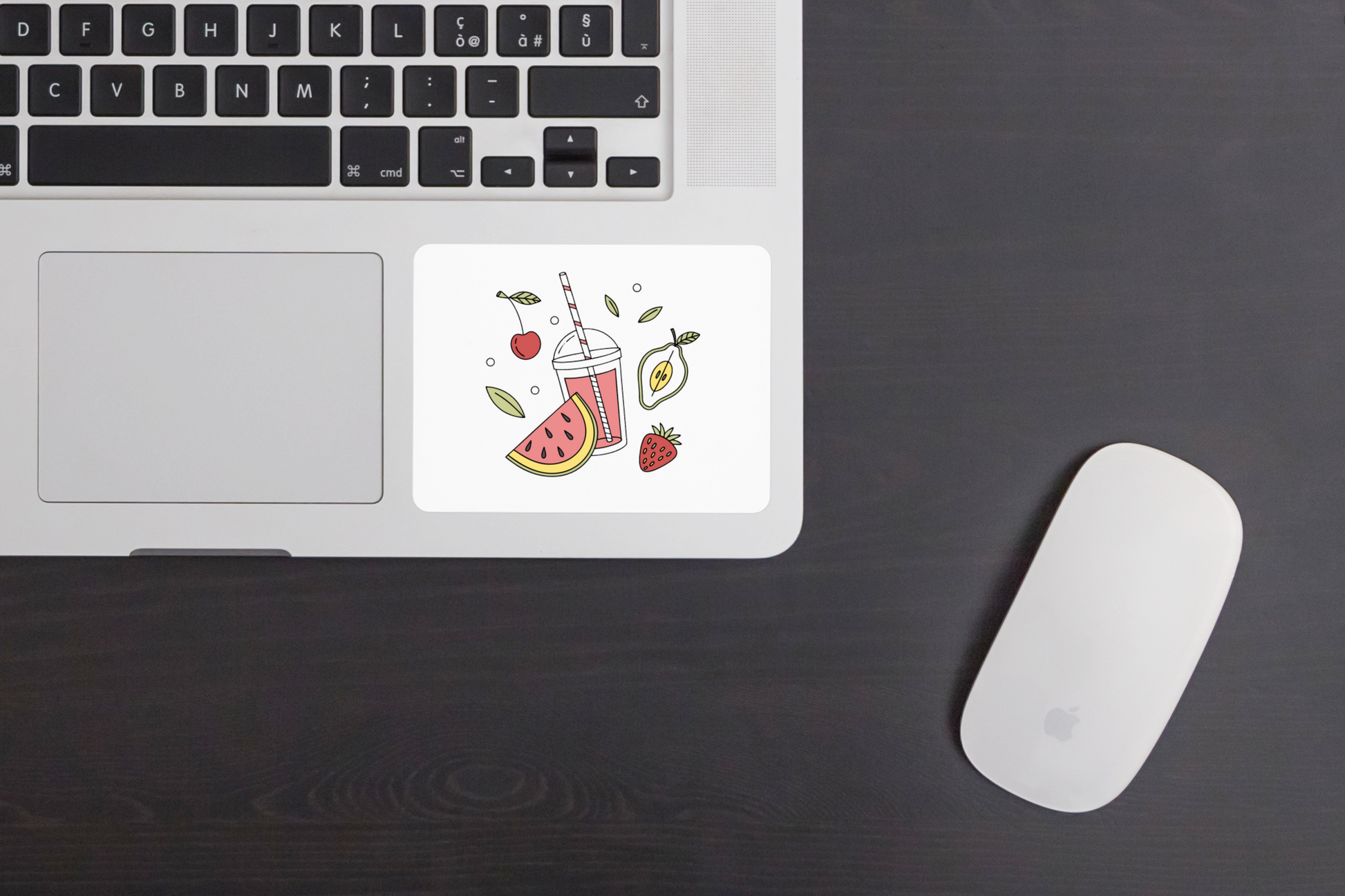 Sticker au style doodle avec icône de boisson fruitée et rafraîchissante