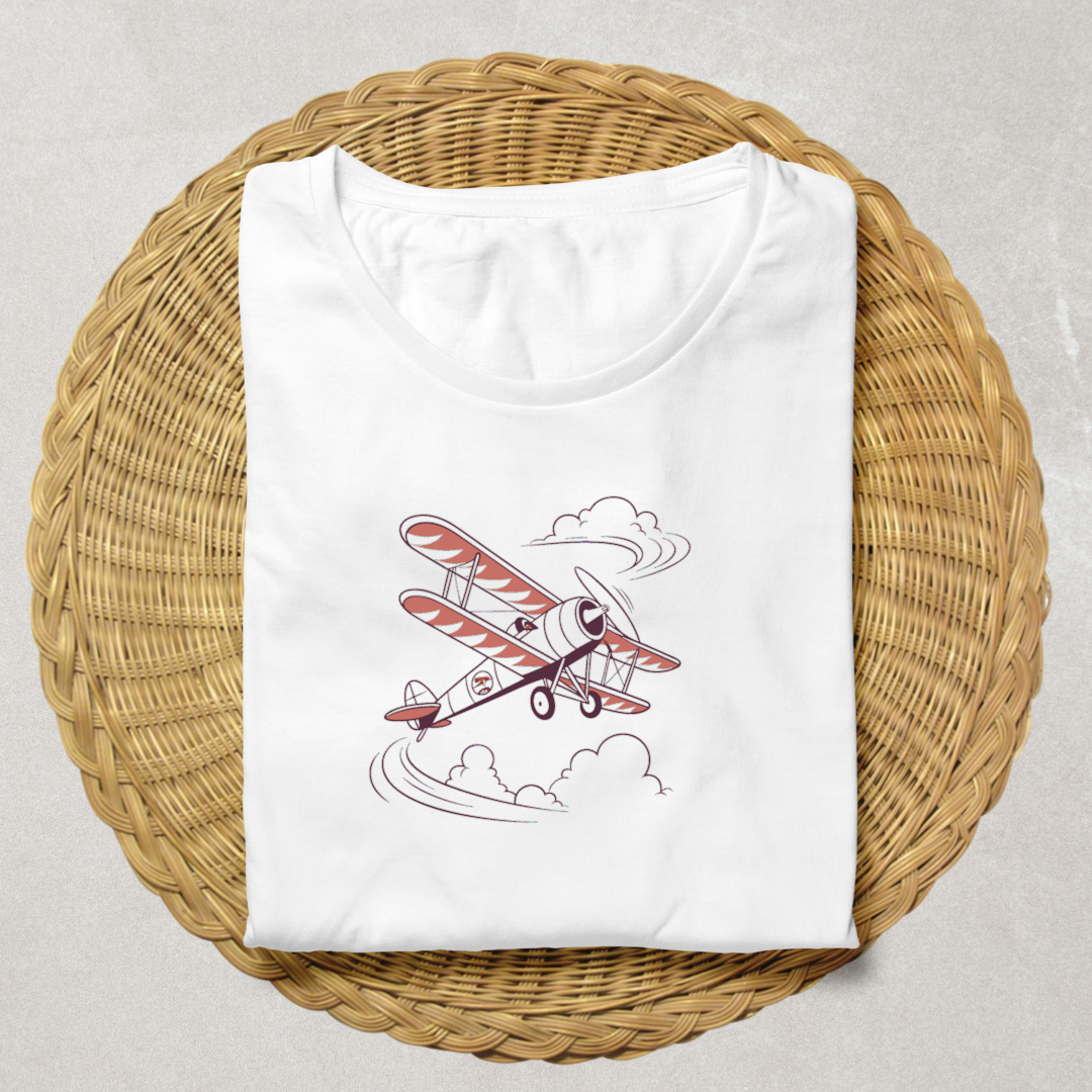 T-shirt décoré d'un avion rétro pour une mode unique