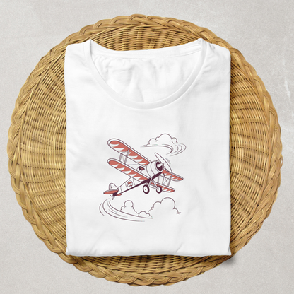 T-shirt décoré d'un avion rétro pour une mode unique