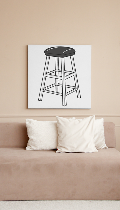Cadre moderne avec design minimaliste de tabouret élégant pour intérieur chic