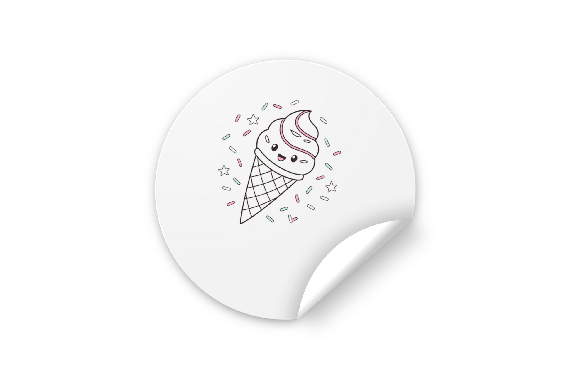 Sticker glace kawaii pour agenda, carnet ou déco festive.