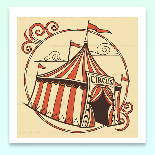 Illustration de chapiteau de cirque vintage pour affiches et papeterie.