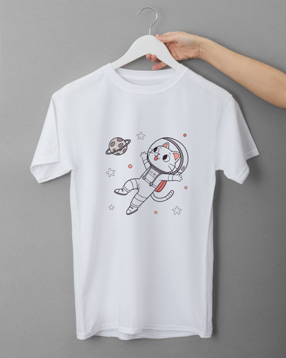 T-shirt fun avec chat astronaute joyeux pour les fans d'exploration spatiale