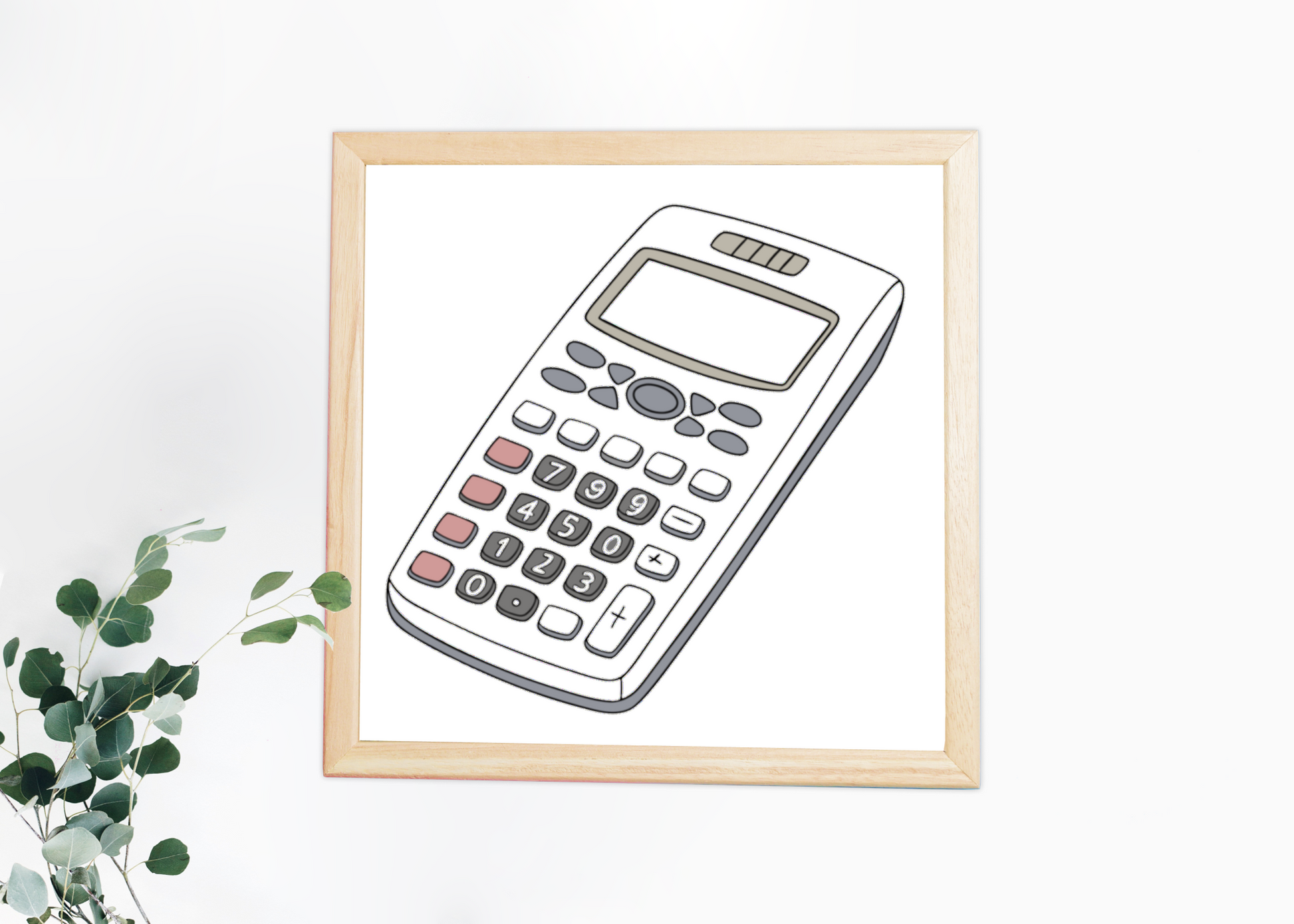 Cadre créatif pastel avec calculatrice vintage dans un style éducatif engageant
