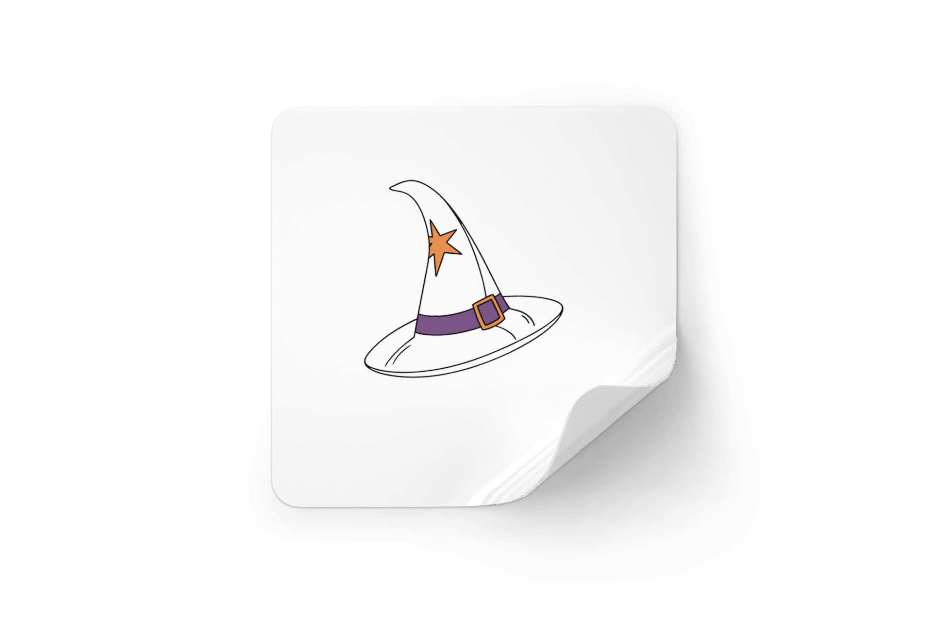 Sticker mystique représentant un chapeau étoilé sur fond transparent​​