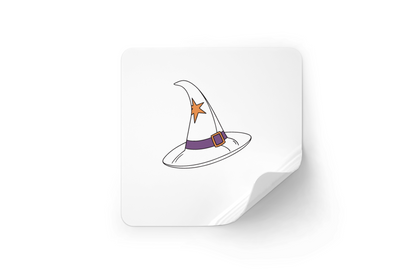 Sticker mystique représentant un chapeau étoilé sur fond transparent​​