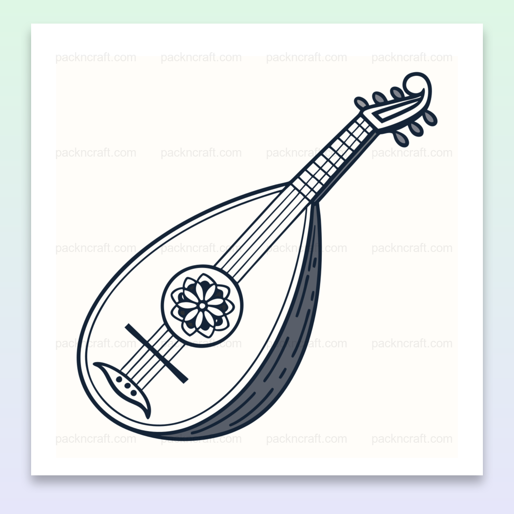 Illustration de luth enchanteur en style vectoriel unique pour projets créatifs