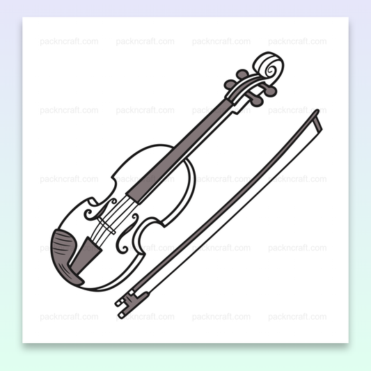 Illustration d'un violon minimaliste en SVG pour créations musicales et DIY