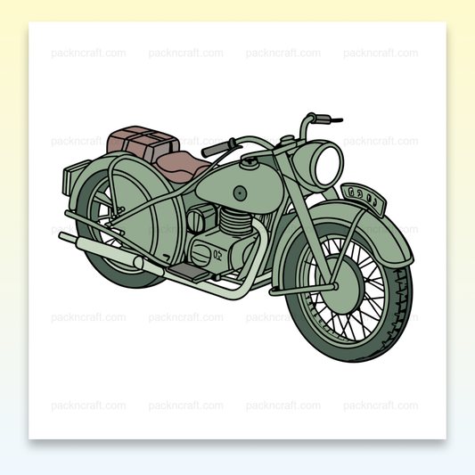 Motocyclette ancienne, style épuré, pour affiches et papeterie