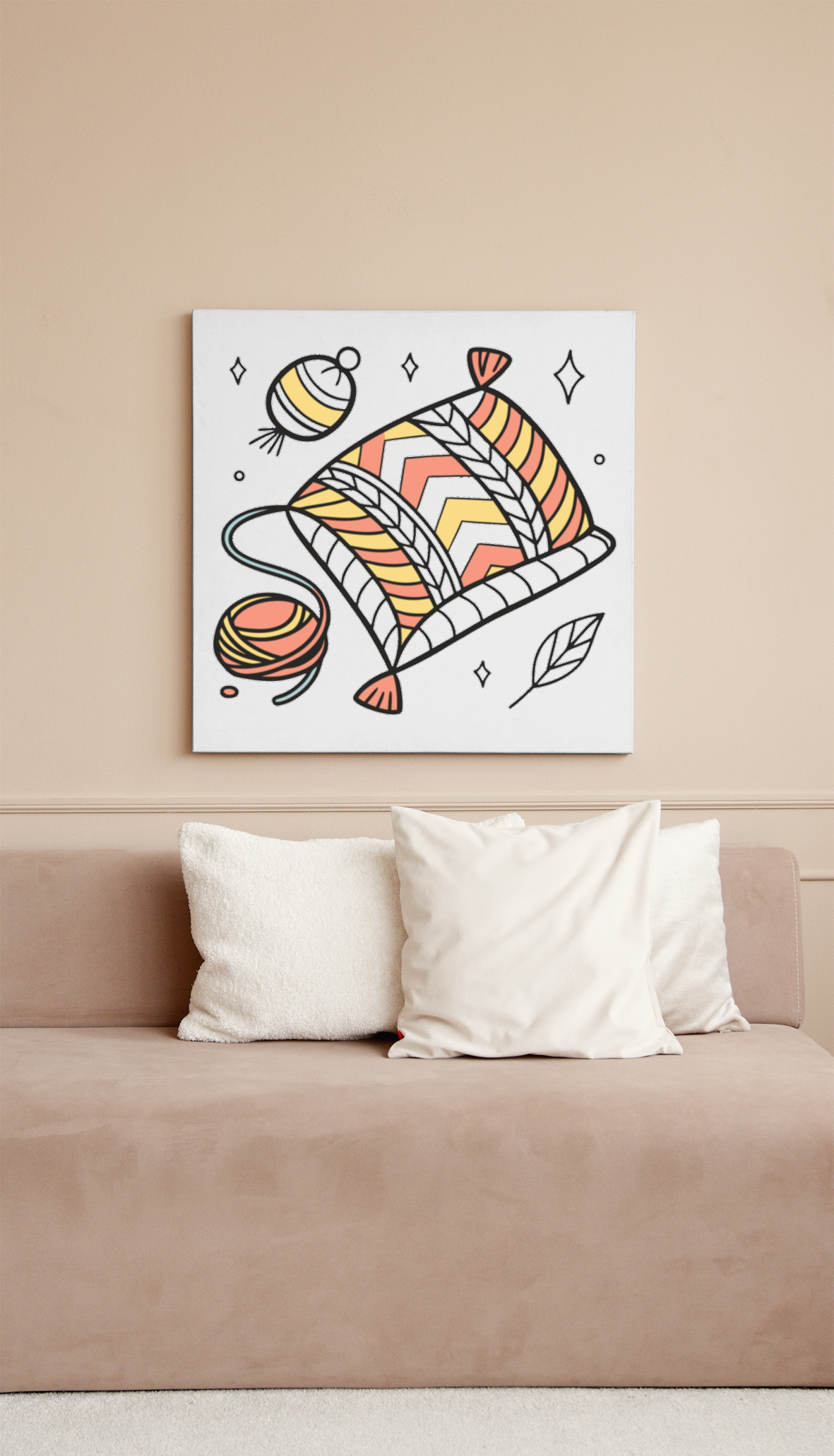 Cadre moderne avec motif zébré aux couleurs vives et thème DIY attrayant