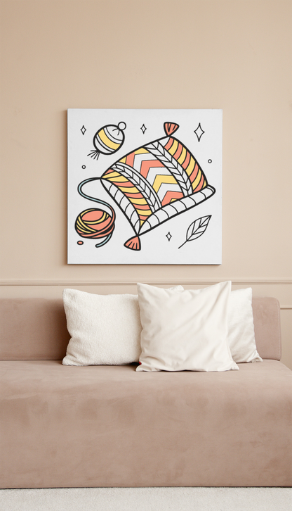 Cadre moderne avec motif zébré aux couleurs vives et thème DIY attrayant