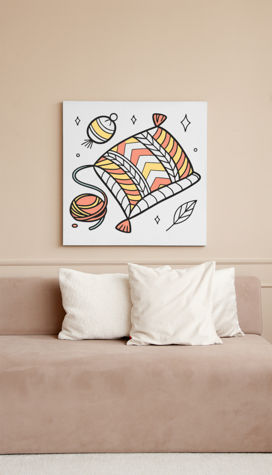 Cadre moderne avec motif zébré aux couleurs vives et thème DIY attrayant